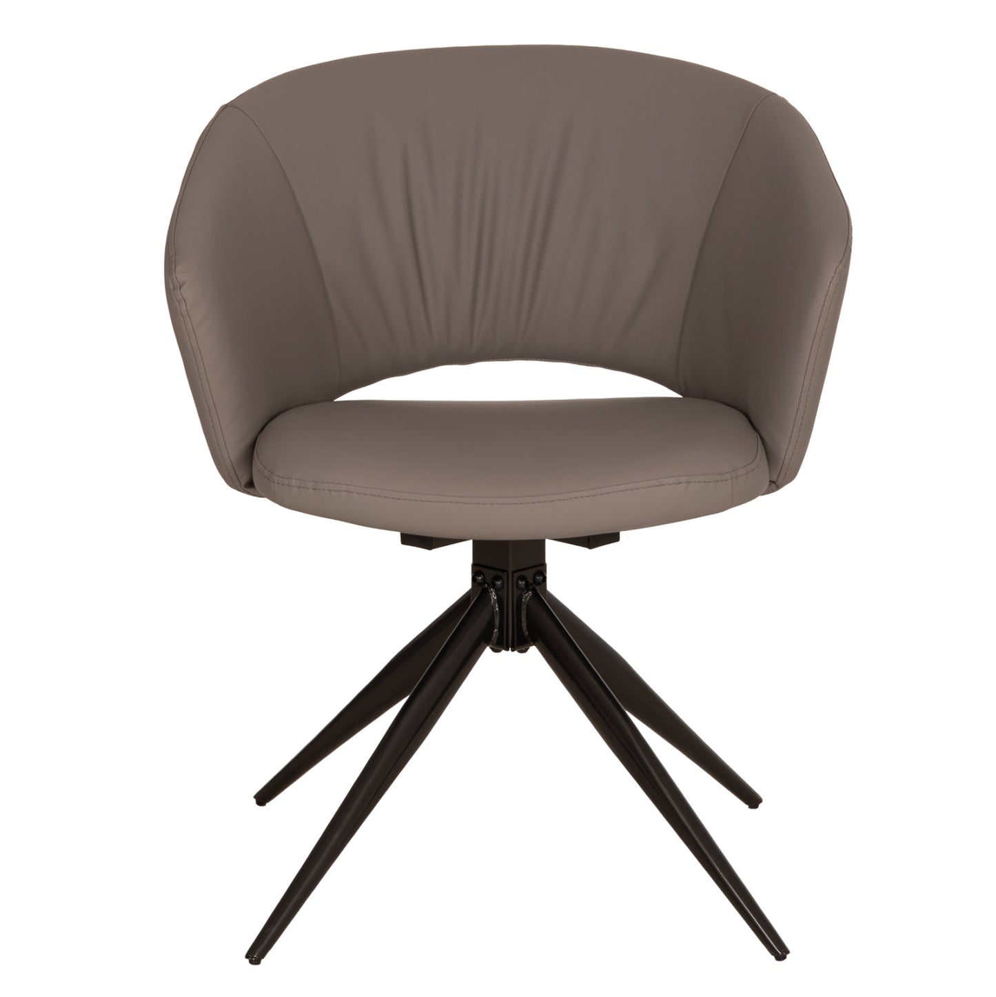 DINING CHAIR ANNEL HM18413.01 PU LEATHER IN GREY--BLACK METAL LEGS 63x63x74Hcm
