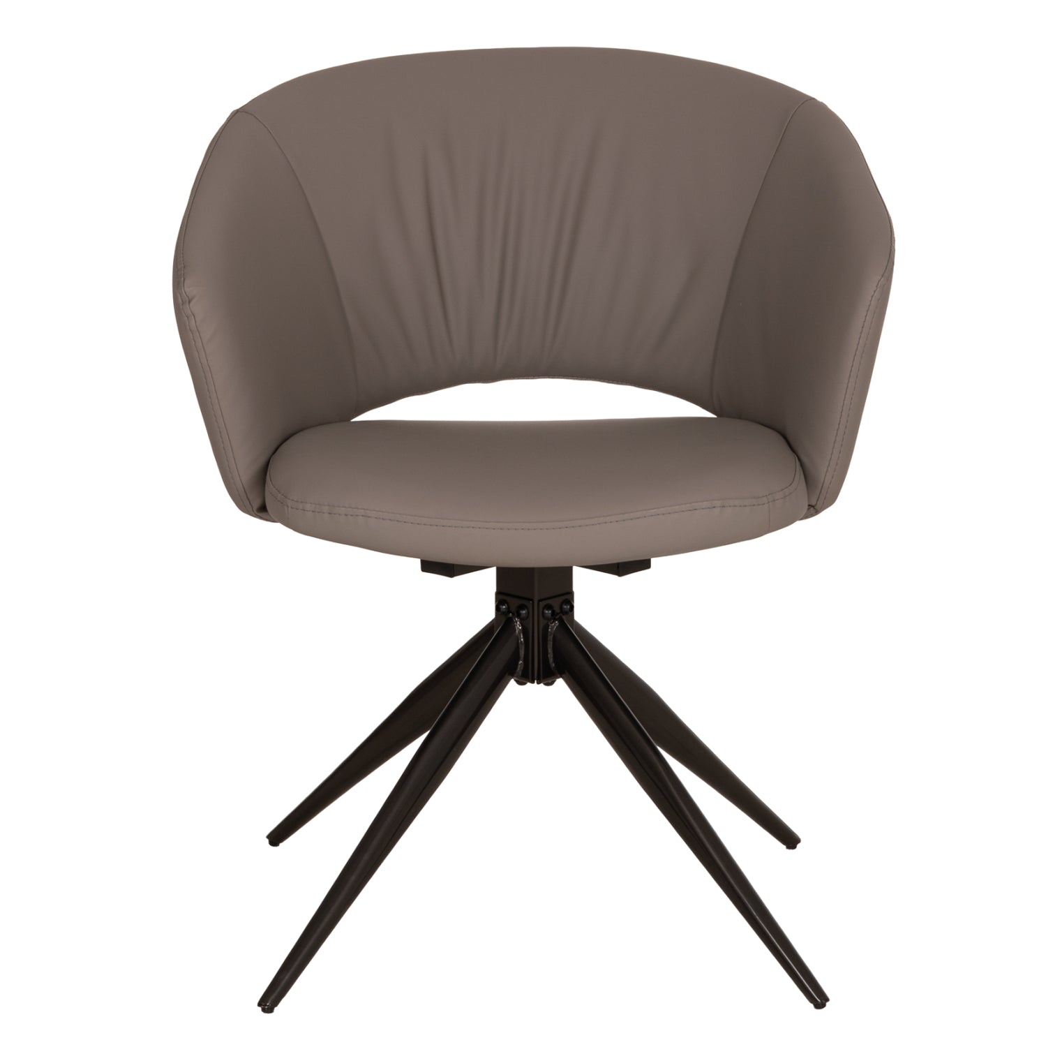DINING CHAIR ANNEL HM18413.01 PU LEATHER IN GREY--BLACK METAL LEGS 63x63x74Hcm