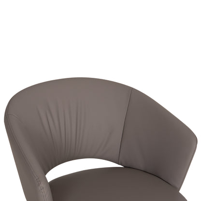 DINING CHAIR ANNEL HM18413.01 PU LEATHER IN GREY--BLACK METAL LEGS 63x63x74Hcm