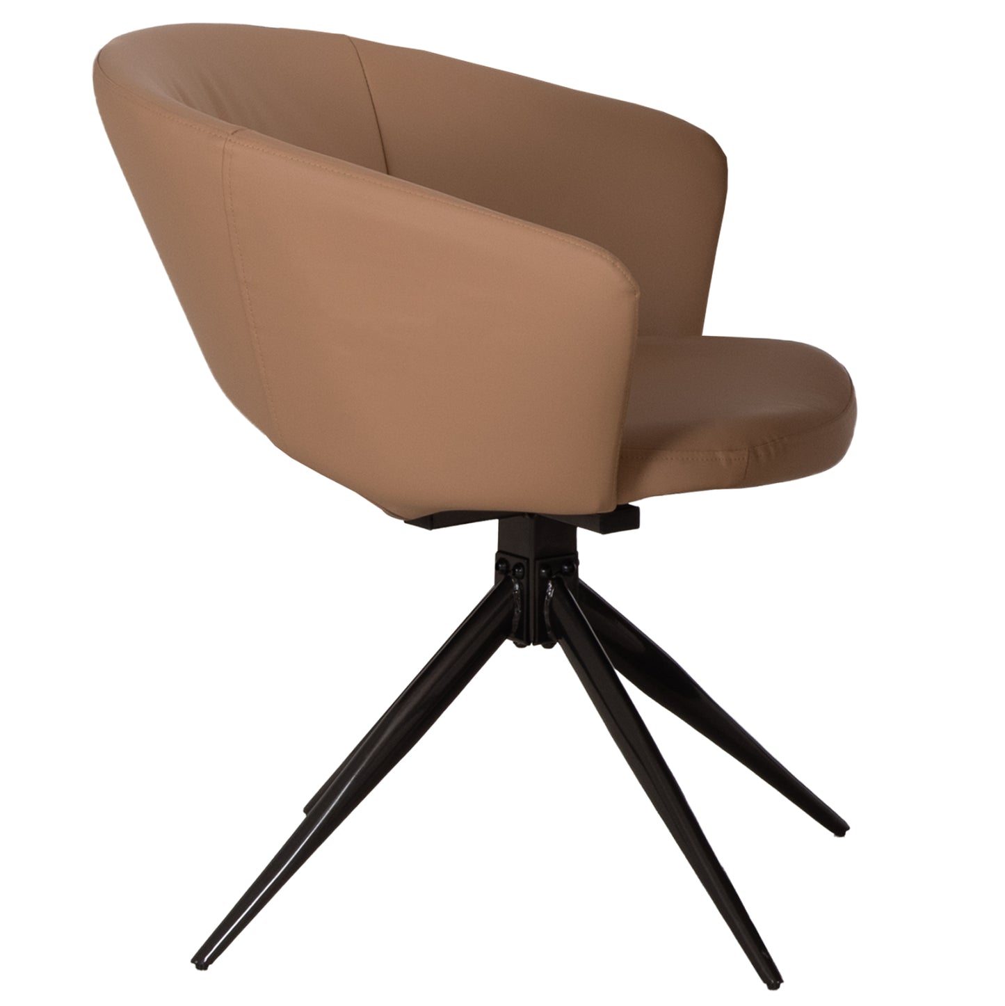 DINING CHAIR ANNEL HM18413.02 PU LEATHER IN MOCHA (LATTE)--BLACK METAL LEGS 63x63x74Hcm