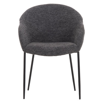 DINING CHAIR DRENNY HM18424.01 GREY FABRIC-METAL BLACK LEGS 62x63x85Hcm.