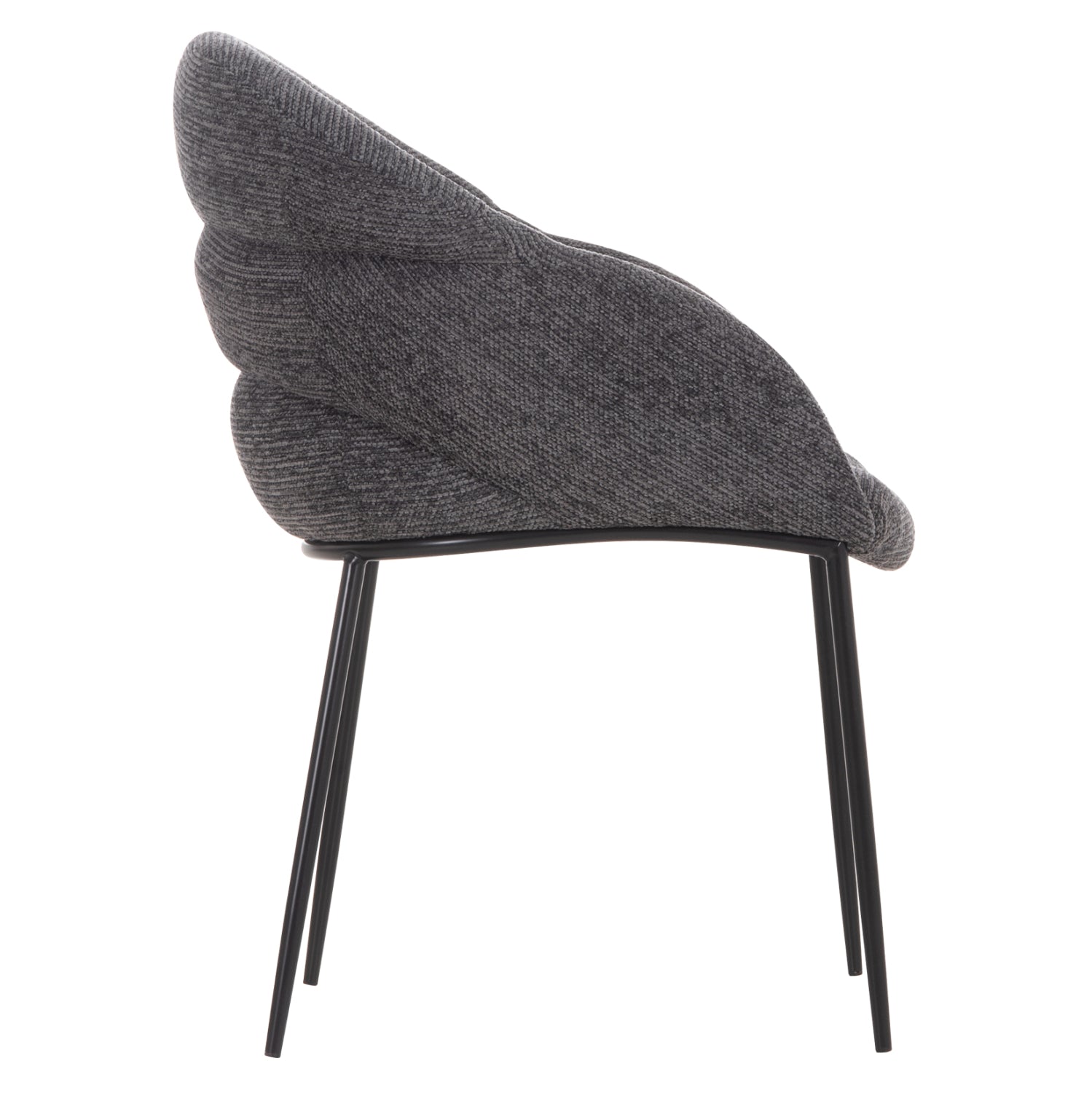 DINING CHAIR DRENNY HM18424.01 GREY FABRIC-METAL BLACK LEGS 62x63x85Hcm.