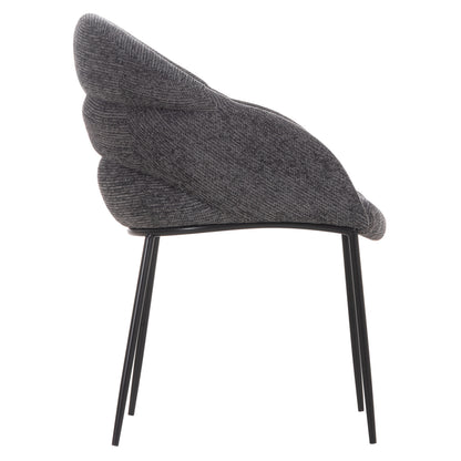 DINING CHAIR DRENNY HM18424.01 GREY FABRIC-METAL BLACK LEGS 62x63x85Hcm.