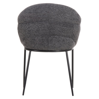 DINING CHAIR DRENNY HM18424.01 GREY FABRIC-METAL BLACK LEGS 62x63x85Hcm.