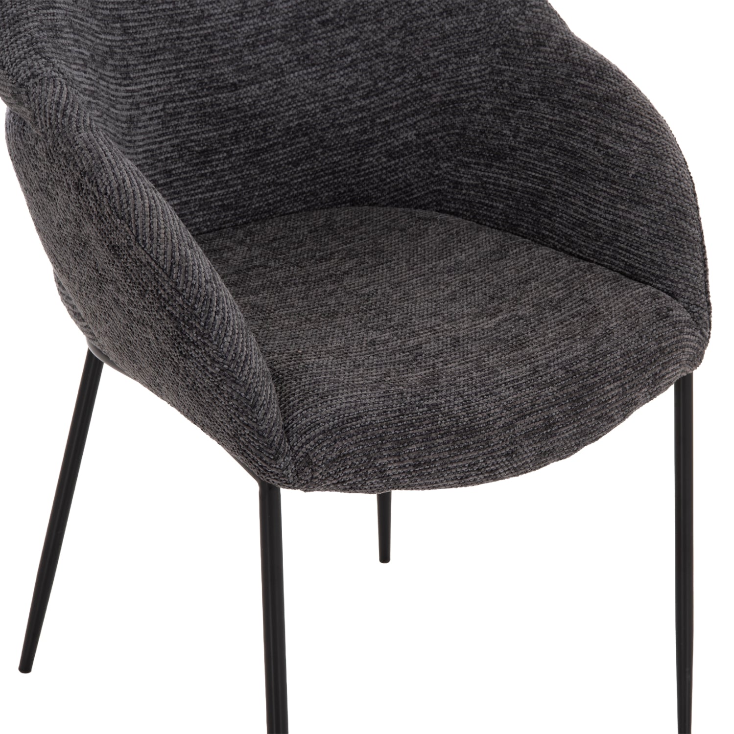 DINING CHAIR DRENNY HM18424.01 GREY FABRIC-METAL BLACK LEGS 62x63x85Hcm.