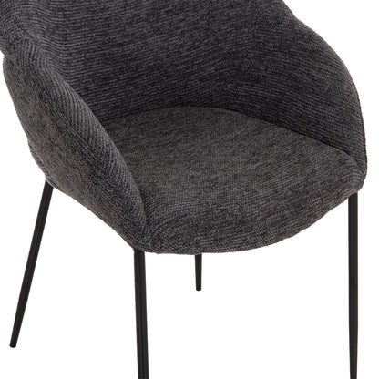 DINING CHAIR DRENNY HM18424.01 GREY FABRIC-METAL BLACK LEGS 62x63x85Hcm.