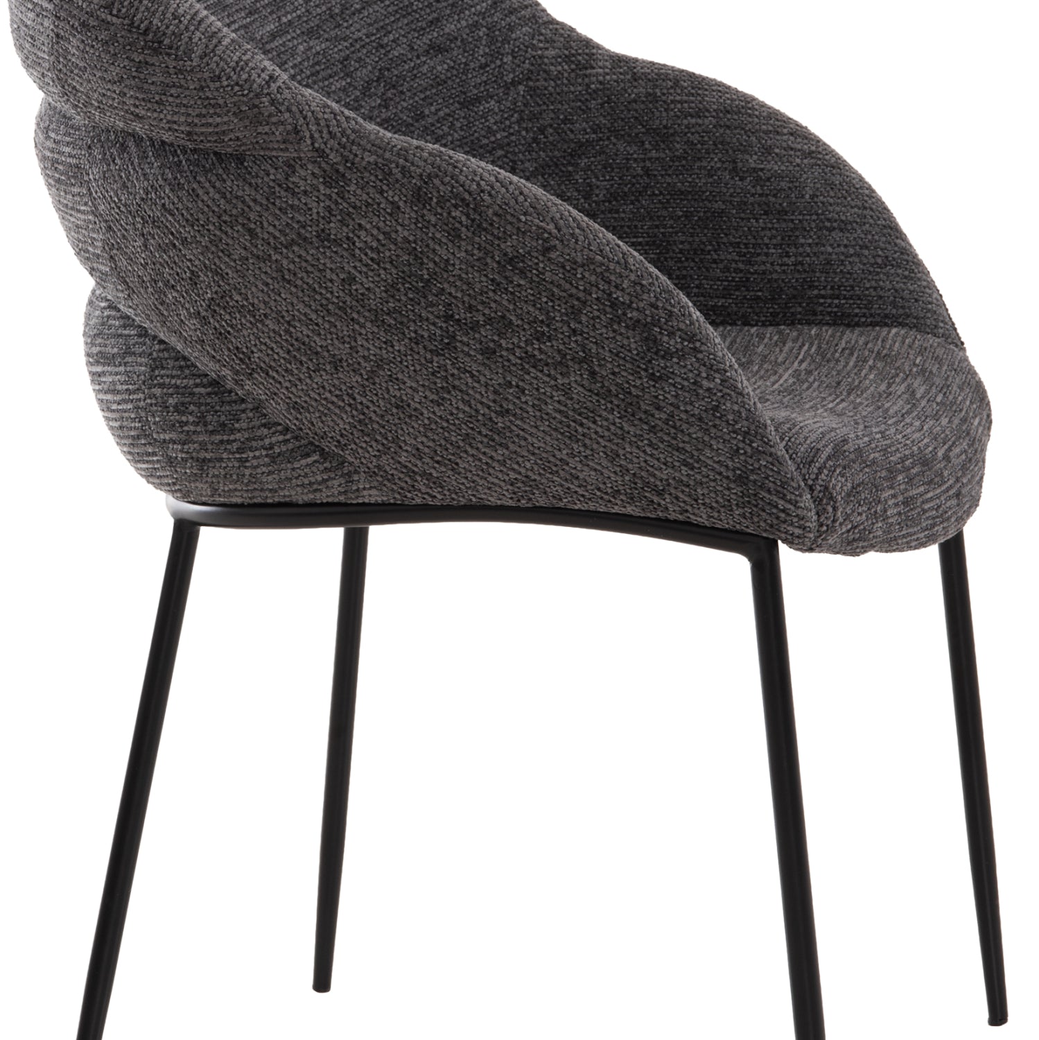 DINING CHAIR DRENNY HM18424.01 GREY FABRIC-METAL BLACK LEGS 62x63x85Hcm.