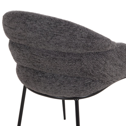 DINING CHAIR DRENNY HM18424.01 GREY FABRIC-METAL BLACK LEGS 62x63x85Hcm.