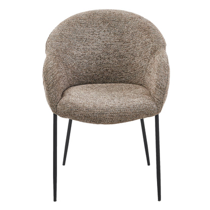 DINING CHAIR DRENNY HM18424.03 TAUPE FABRIC-METAL BLACK LEGS 62x63x85Hcm.