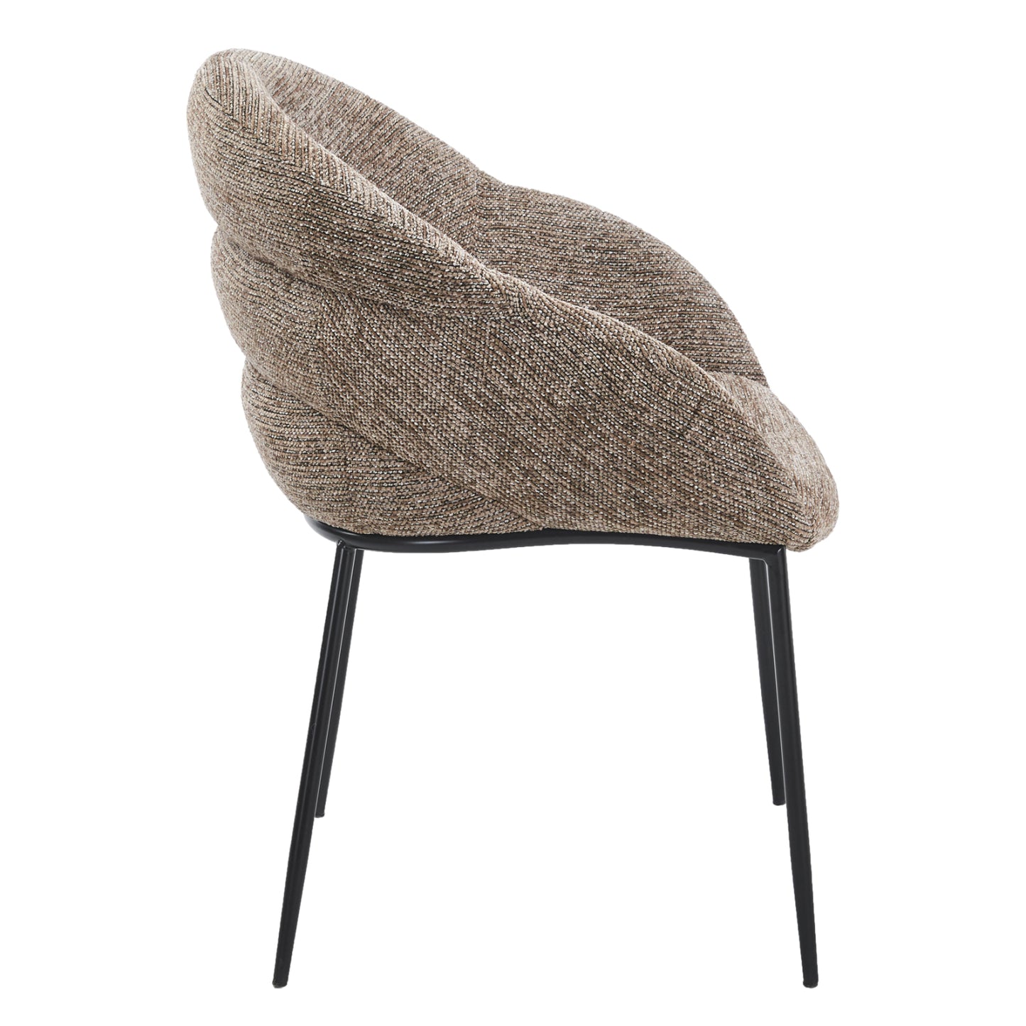 DINING CHAIR DRENNY HM18424.03 TAUPE FABRIC-METAL BLACK LEGS 62x63x85Hcm.