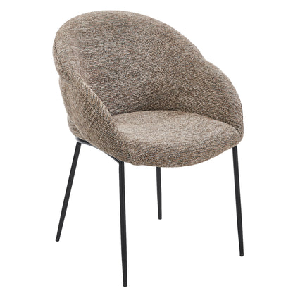 DINING CHAIR DRENNY HM18424.03 TAUPE FABRIC-METAL BLACK LEGS 62x63x85Hcm.