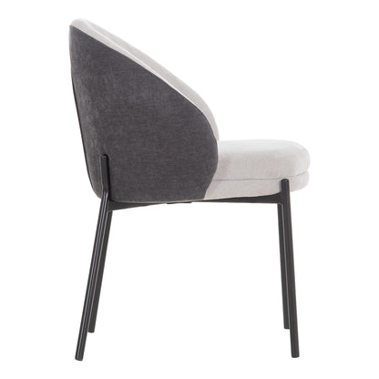 DINING CHAIR DETTON HM18426.01 GREY FABRIC-METAL BLACK LEGS 58x56x76Hcm.