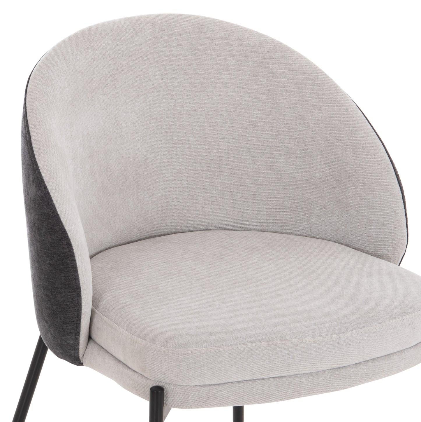 DINING CHAIR DETTON HM18426.01 GREY FABRIC-METAL BLACK LEGS 58x56x76Hcm.