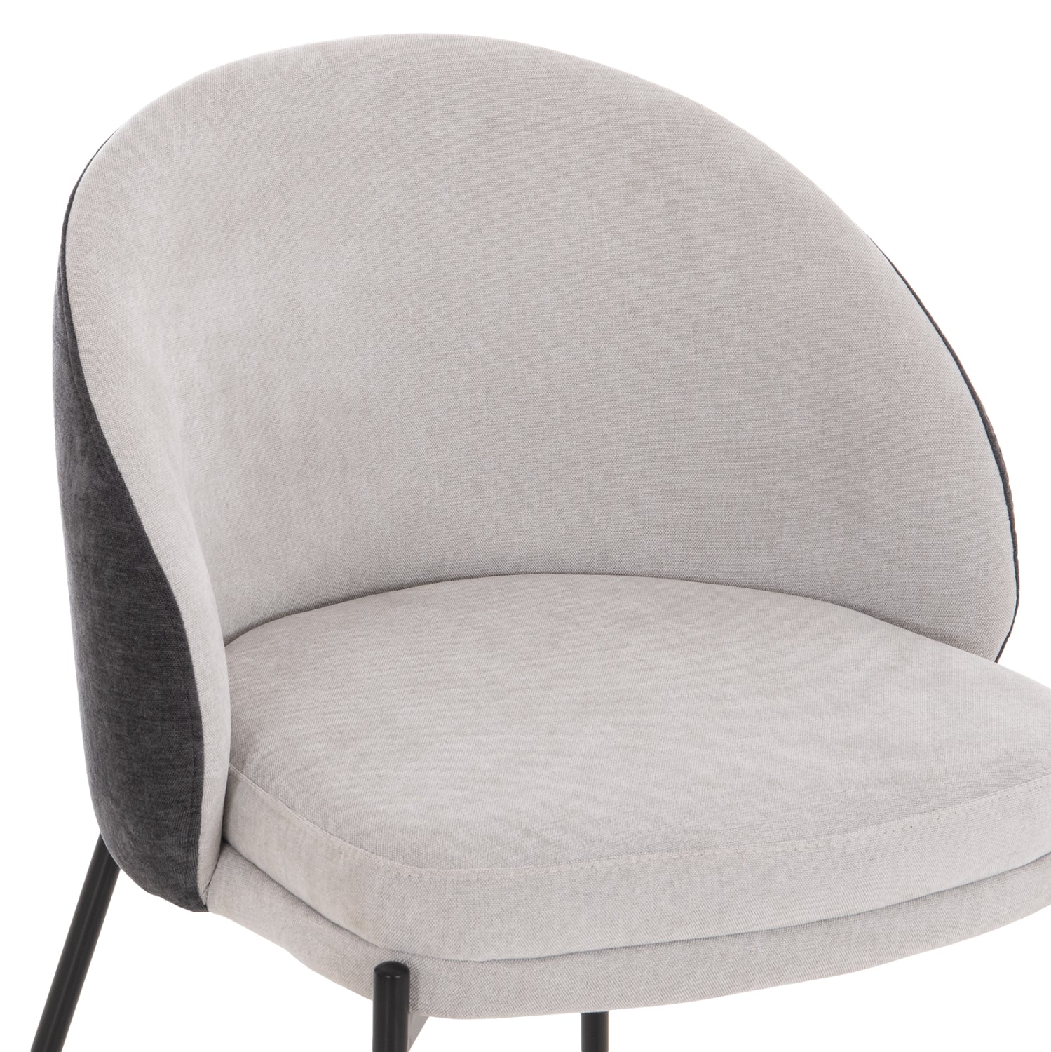DINING CHAIR DETTON HM18426.01 GREY FABRIC-METAL BLACK LEGS 58x56x76Hcm.