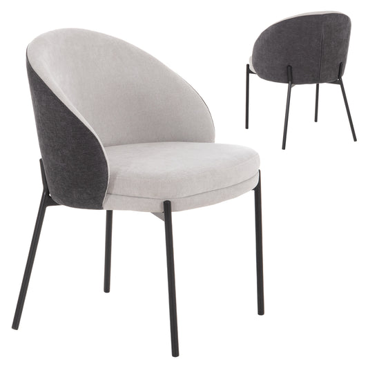DINING CHAIR DETTON HM18426.01 GREY FABRIC-METAL BLACK LEGS 58x56x76Hcm.