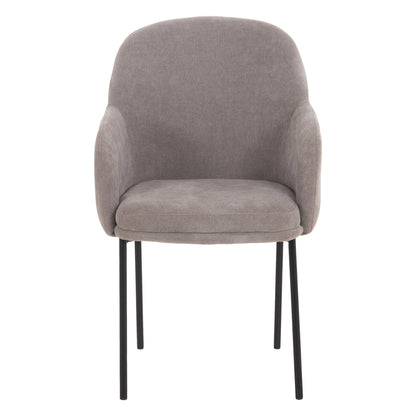 DINING CHAIR MANIDO HM18429.01 GREY FABRIC--BLACK METAL LEGS 54x61x87Hcm.