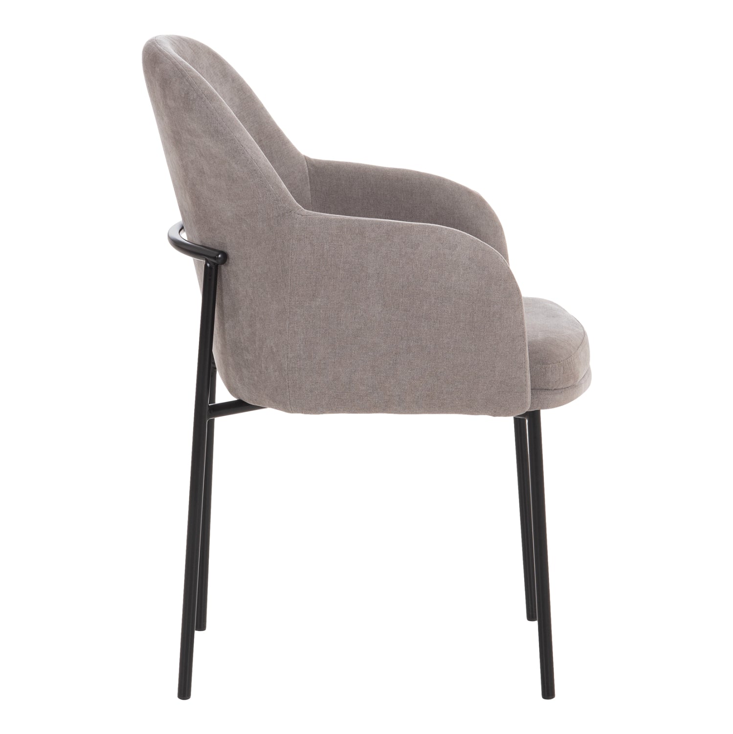 DINING CHAIR MANIDO HM18429.01 GREY FABRIC--BLACK METAL LEGS 54x61x87Hcm.
