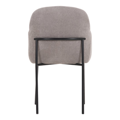 DINING CHAIR MANIDO HM18429.01 GREY FABRIC--BLACK METAL LEGS 54x61x87Hcm.