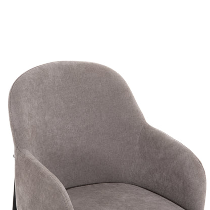 DINING CHAIR MANIDO HM18429.01 GREY FABRIC--BLACK METAL LEGS 54x61x87Hcm.