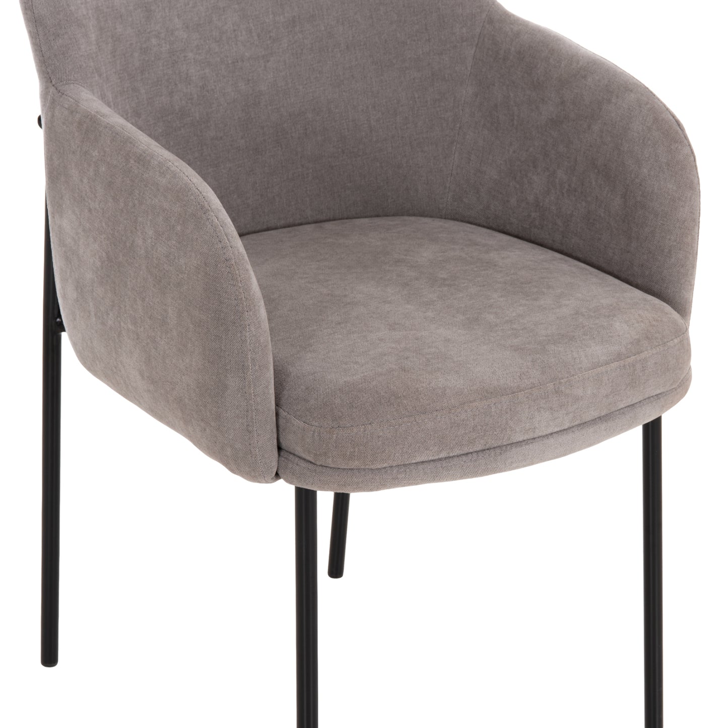 DINING CHAIR MANIDO HM18429.01 GREY FABRIC--BLACK METAL LEGS 54x61x87Hcm.