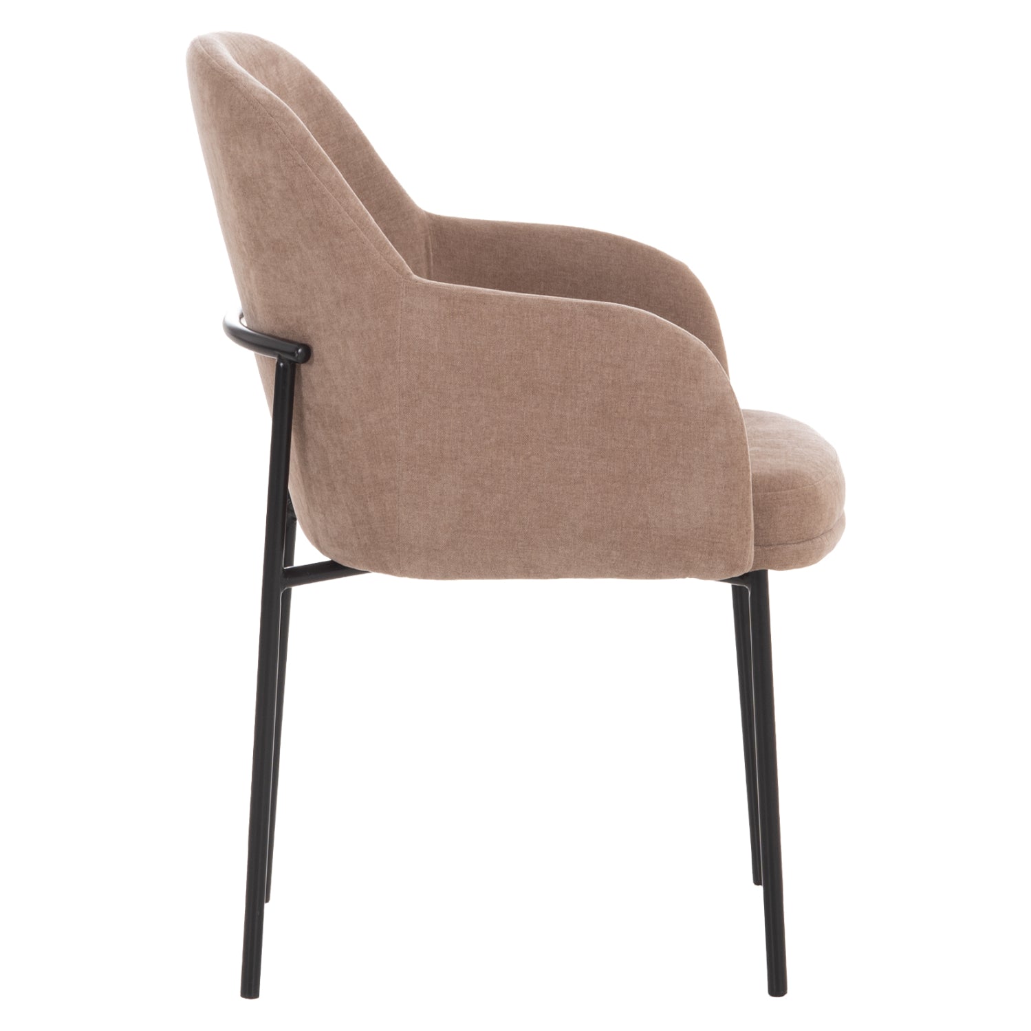 DINING CHAIR MANIDO HM18429.03 TAUPE FABRIC--BLACK METAL LEGS 54x61x87Hcm.