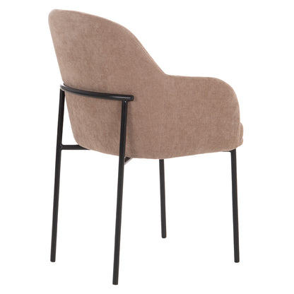 DINING CHAIR MANIDO HM18429.03 TAUPE FABRIC--BLACK METAL LEGS 54x61x87Hcm.