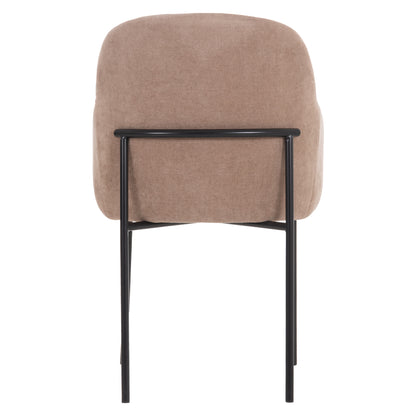 DINING CHAIR MANIDO HM18429.03 TAUPE FABRIC--BLACK METAL LEGS 54x61x87Hcm.