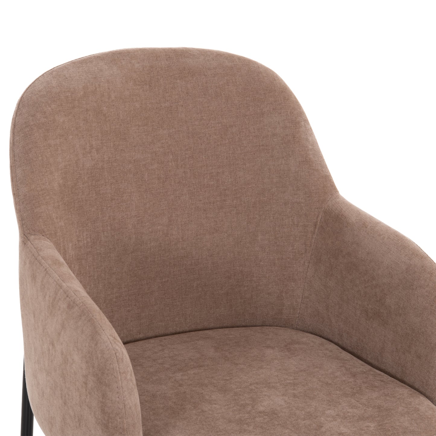 DINING CHAIR MANIDO HM18429.03 TAUPE FABRIC--BLACK METAL LEGS 54x61x87Hcm.
