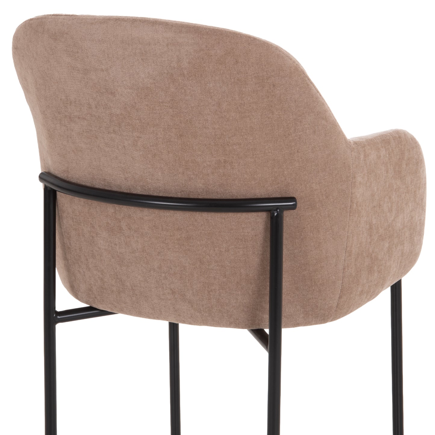DINING CHAIR MANIDO HM18429.03 TAUPE FABRIC--BLACK METAL LEGS 54x61x87Hcm.
