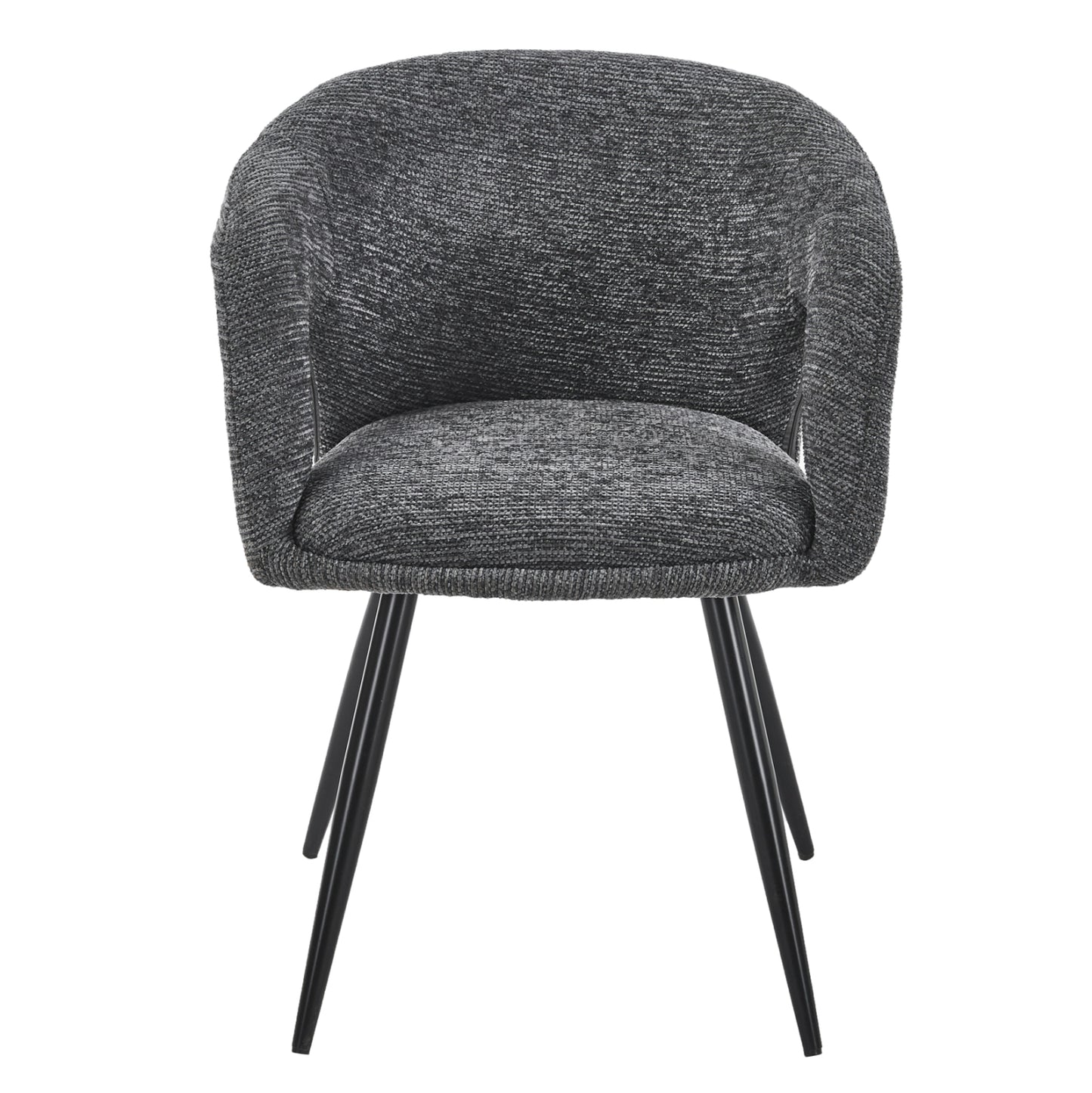 DINING CHAIR CORNEL HM18431.01 GREY FABRIC--BLACK METAL LEGS 59x56x79Hcm.