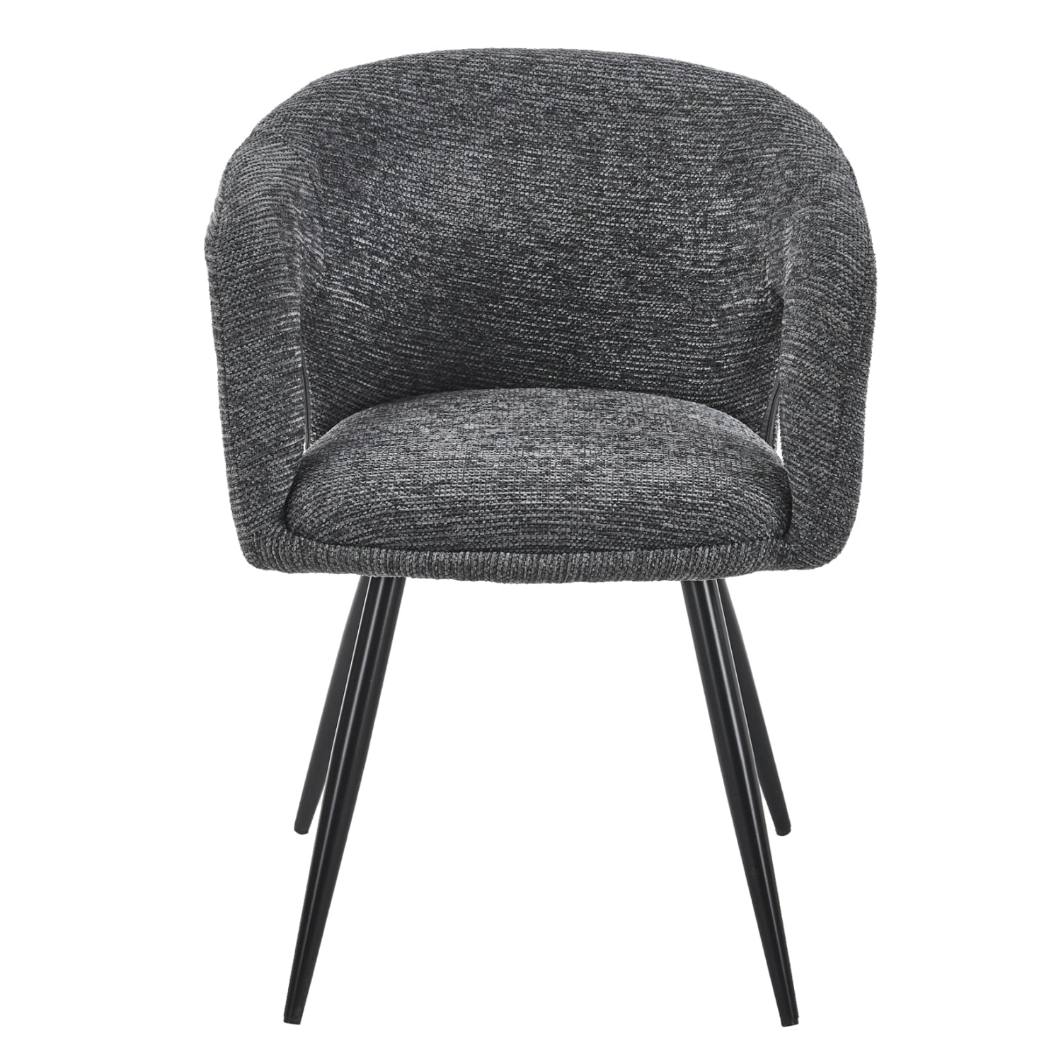 DINING CHAIR CORNEL HM18431.01 GREY FABRIC--BLACK METAL LEGS 59x56x79Hcm.