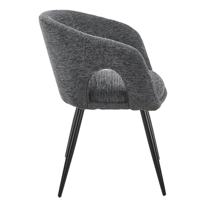 DINING CHAIR CORNEL HM18431.01 GREY FABRIC--BLACK METAL LEGS 59x56x79Hcm.