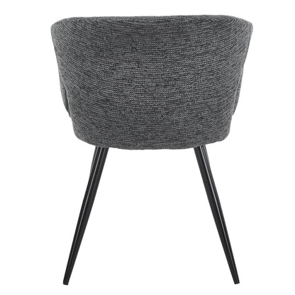 DINING CHAIR CORNEL HM18431.01 GREY FABRIC--BLACK METAL LEGS 59x56x79Hcm.