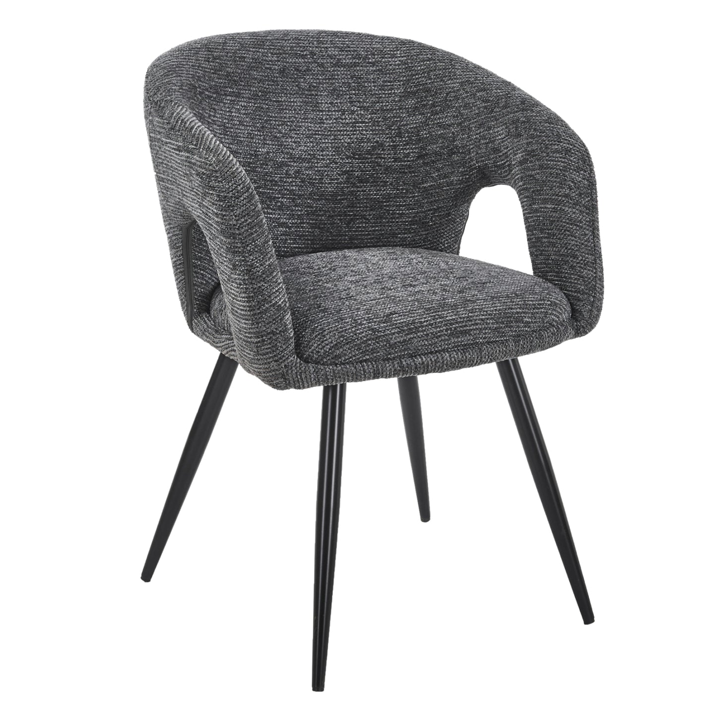 DINING CHAIR CORNEL HM18431.01 GREY FABRIC--BLACK METAL LEGS 59x56x79Hcm.