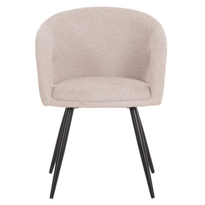 DINING CHAIR CORNEL HM18431.02 BEIGE FABRIC--BLACK METAL LEGS 59x56x79Hcm.