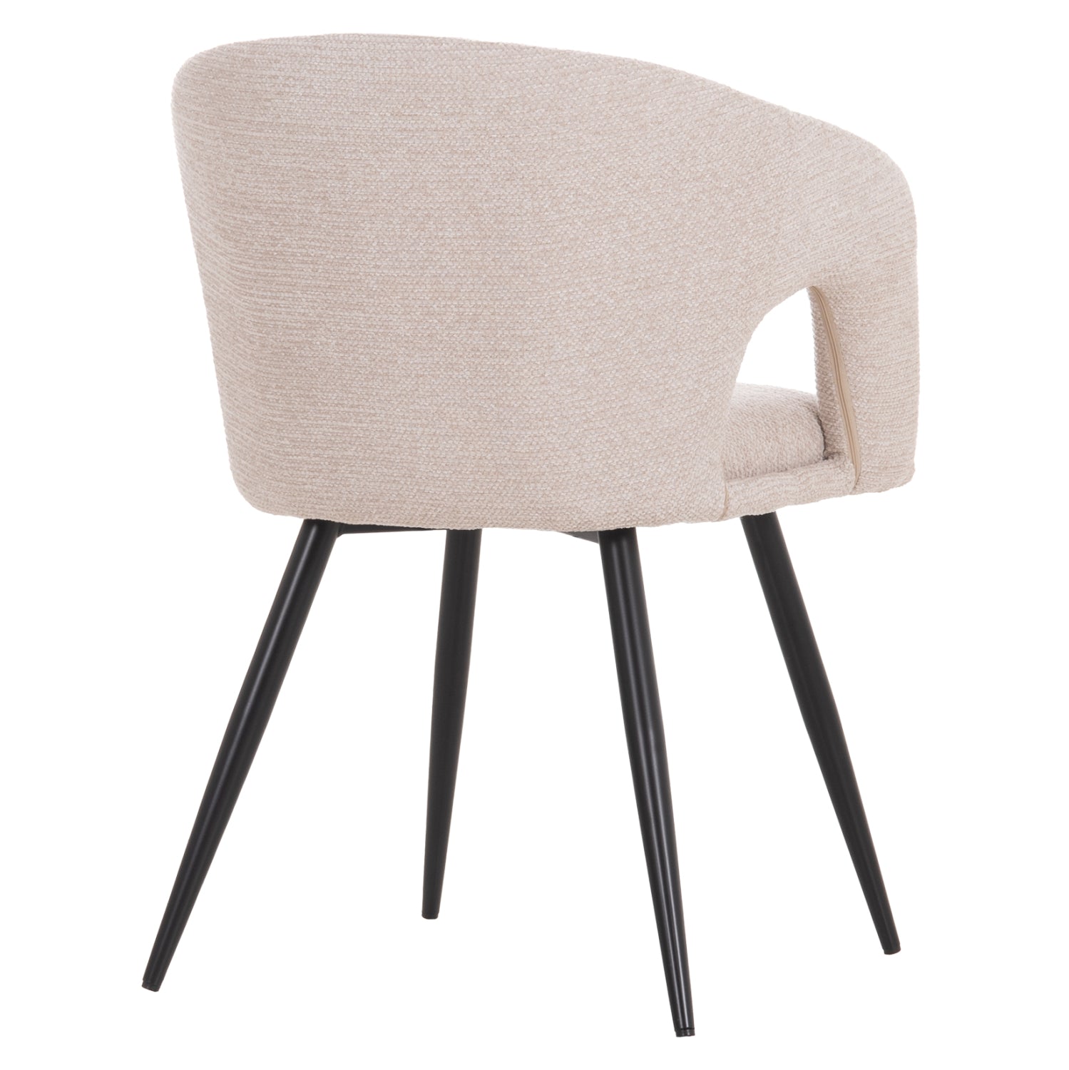 DINING CHAIR CORNEL HM18431.02 BEIGE FABRIC--BLACK METAL LEGS 59x56x79Hcm.