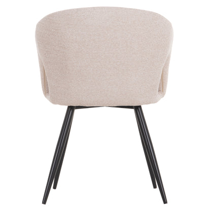 DINING CHAIR CORNEL HM18431.02 BEIGE FABRIC--BLACK METAL LEGS 59x56x79Hcm.
