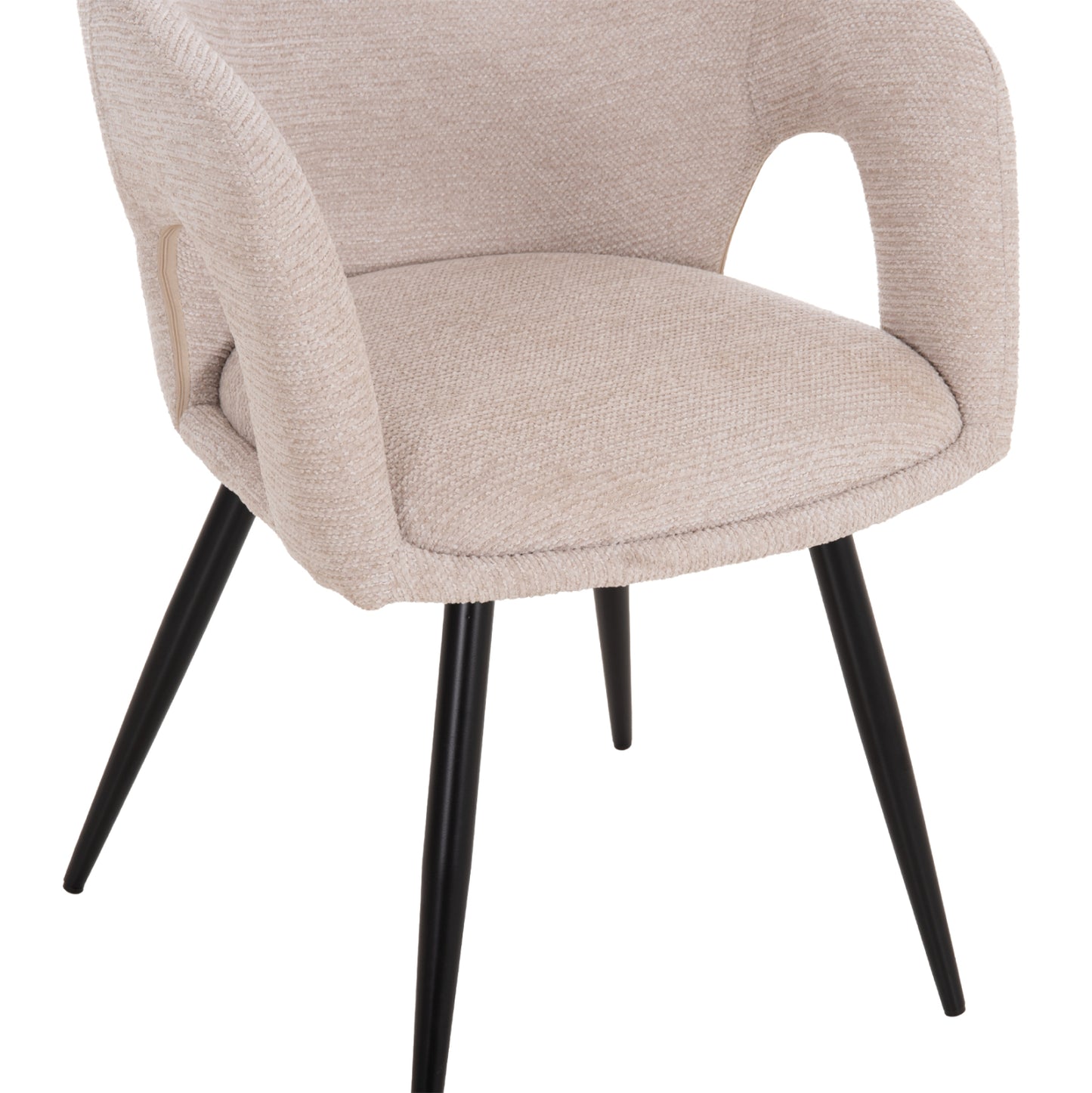 DINING CHAIR CORNEL HM18431.02 BEIGE FABRIC--BLACK METAL LEGS 59x56x79Hcm.