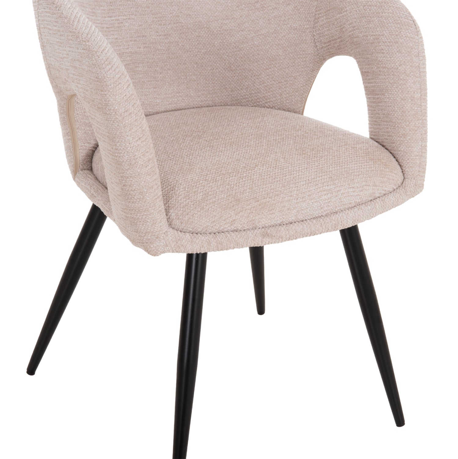 DINING CHAIR CORNEL HM18431.02 BEIGE FABRIC--BLACK METAL LEGS 59x56x79Hcm.