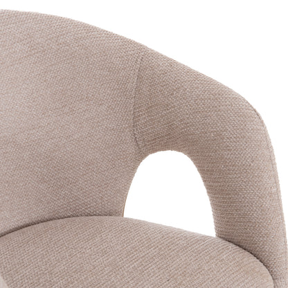 DINING CHAIR CORNEL HM18431.02 BEIGE FABRIC--BLACK METAL LEGS 59x56x79Hcm.