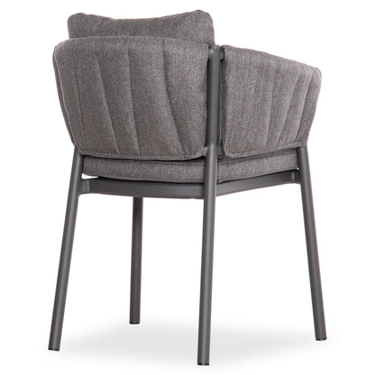 DINING CHAIR SHANKS HM6207.01 DARK GREY ALUMINUM & OLEFIN FABRIC 62x60x75-80Hcm.