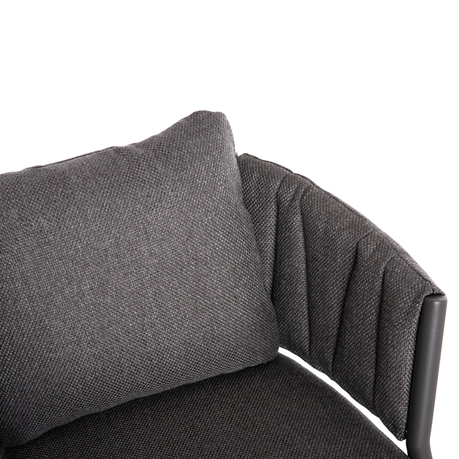 DINING CHAIR SHANKS HM6207.01 DARK GREY ALUMINUM & OLEFIN FABRIC 62x60x75-80Hcm.