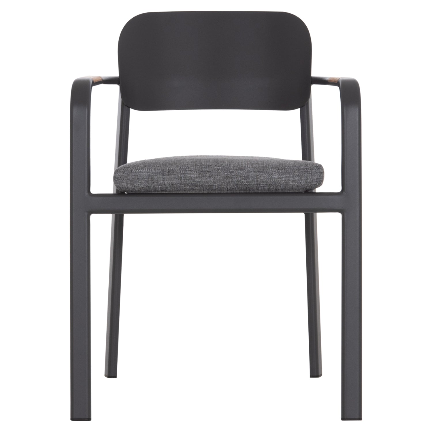 DINING CHAIR ELARA HM6414.01 GREY ALUMINUM-OLEFIN FABRIC--TEAK WOOD 56x62x78Hcm.