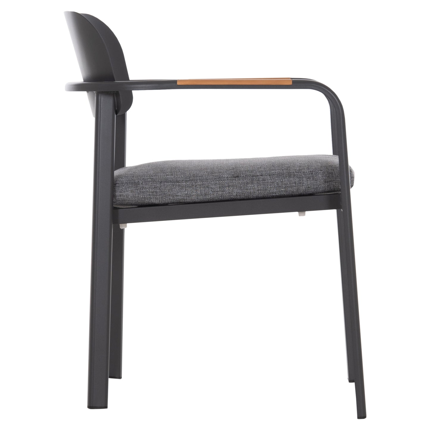 DINING CHAIR ELARA HM6414.01 GREY ALUMINUM-OLEFIN FABRIC--TEAK WOOD 56x62x78Hcm.