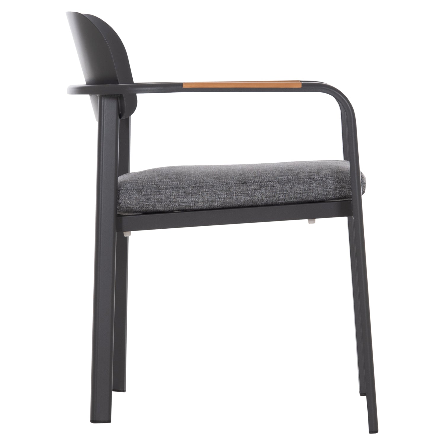 DINING CHAIR ELARA HM6414.01 GREY ALUMINUM-OLEFIN FABRIC--TEAK WOOD 56x62x78Hcm.