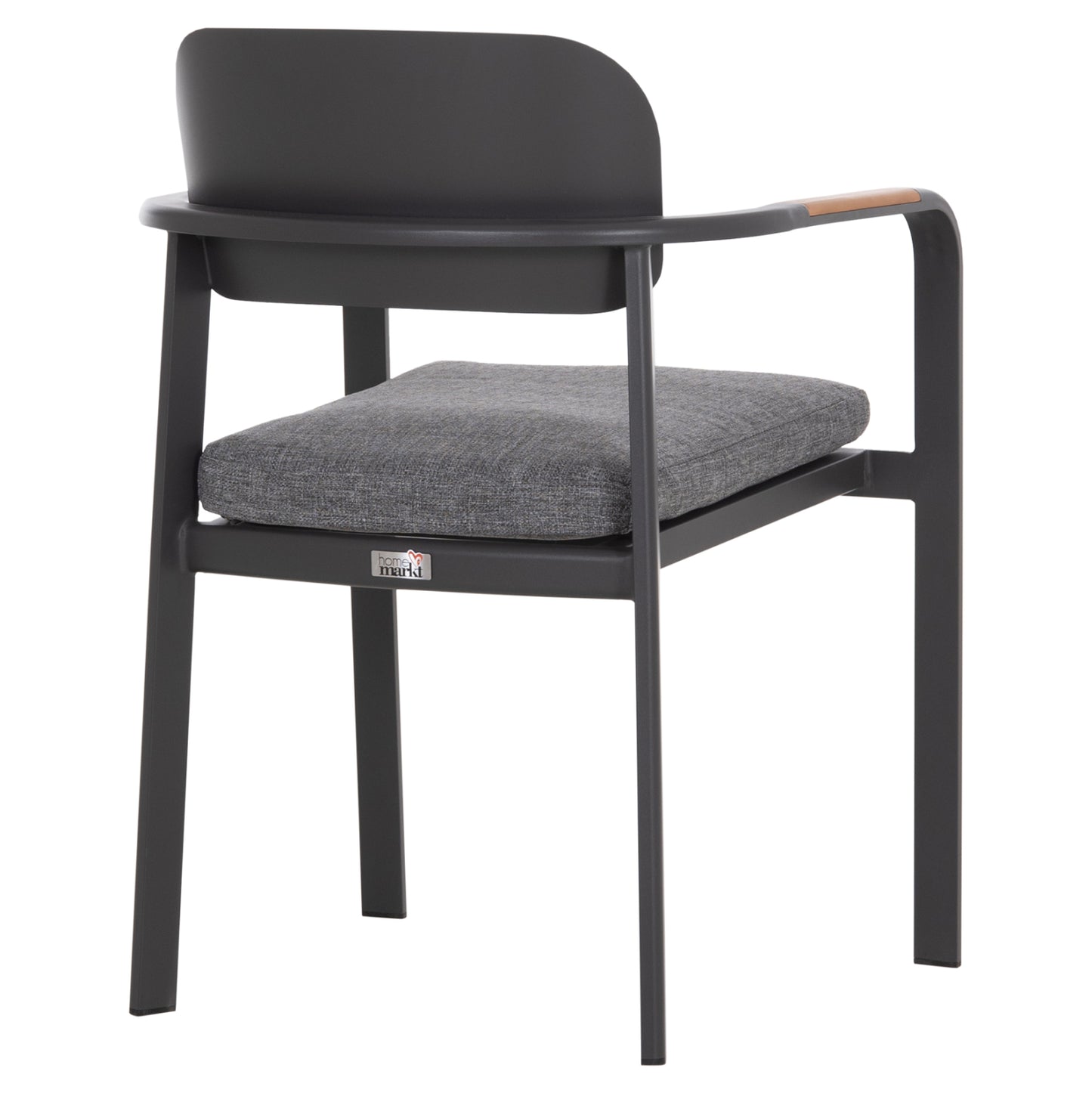 DINING CHAIR ELARA HM6414.01 GREY ALUMINUM-OLEFIN FABRIC--TEAK WOOD 56x62x78Hcm.