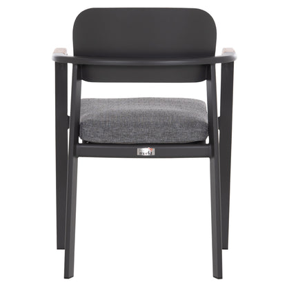 DINING CHAIR ELARA HM6414.01 GREY ALUMINUM-OLEFIN FABRIC--TEAK WOOD 56x62x78Hcm.