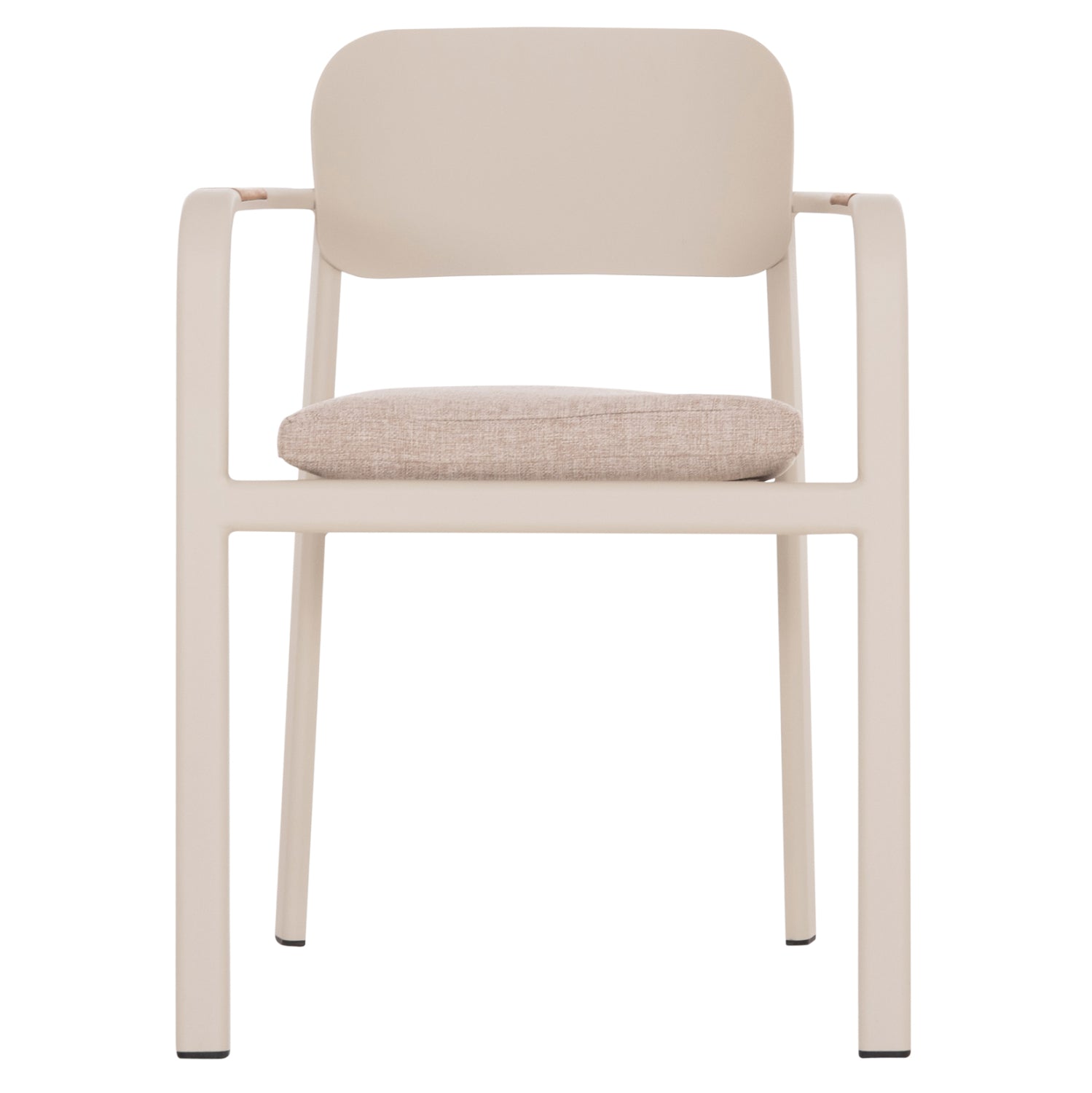 DINING CHAIR ELARA HM6414.05 BEIGE ALUMINUM-OLEFIN FABRIC--TEAK WOOD 56x62x78Hcm.