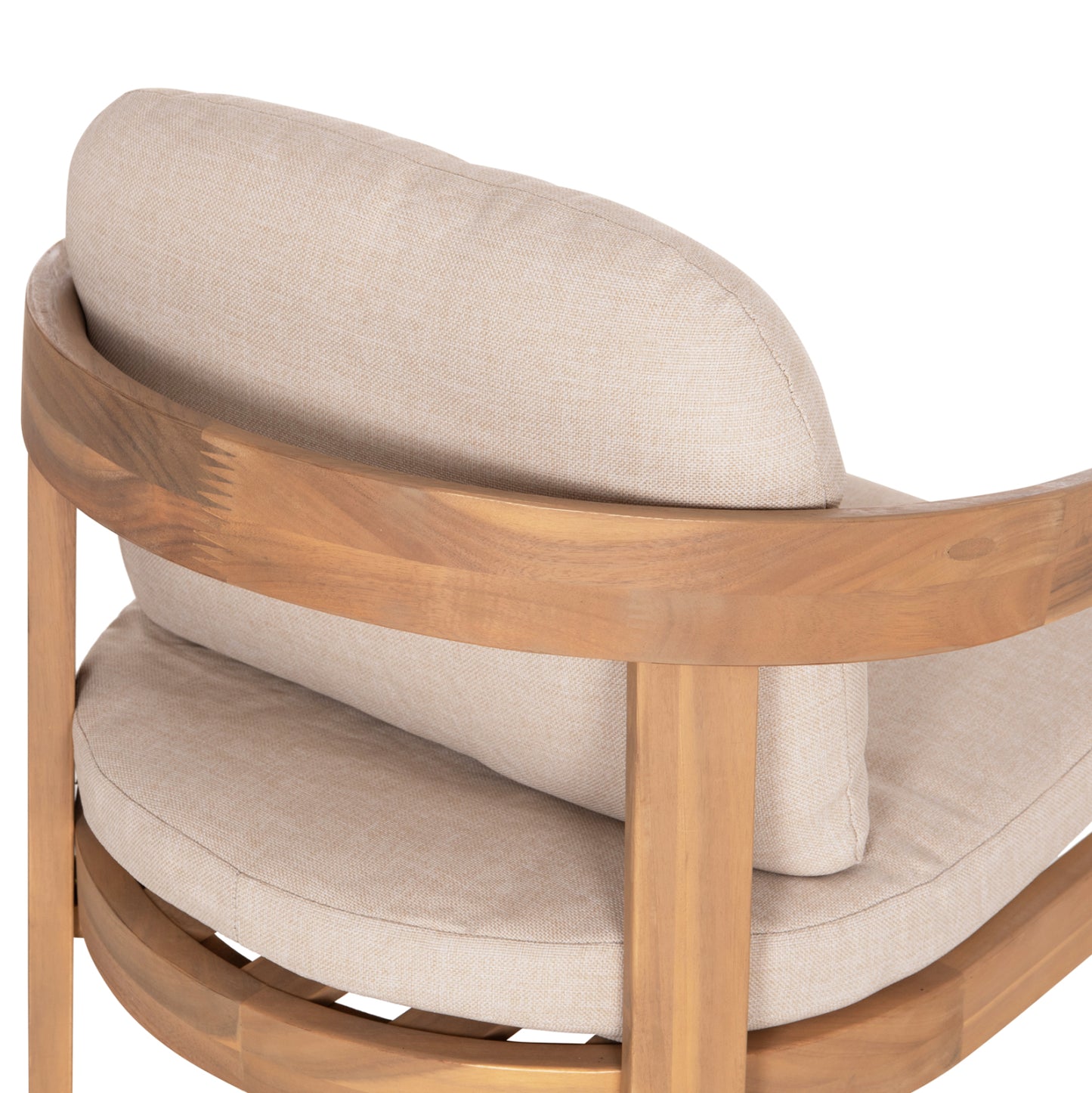 DINING CHAIR CRAVIN HM6441 ACACIA WOOD--CUSHIONS IN BEIGE 57.5x52x82Hcm.