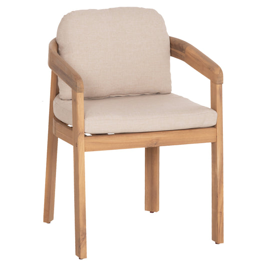 DINING CHAIR CRAVIN HM6441 ACACIA WOOD--CUSHIONS IN BEIGE 57.5x52x82Hcm.